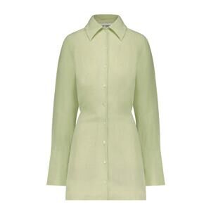 NEW MATTHEW BRUCH women's blouson mini shirt dress in pear